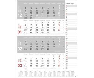 Calendrier mural 2025 4 mois rouge pratique avec curseur de date. Calendrier de bureau avec colonne de notes et vue d'ensemble de l'année. Calendrier mural 2025 en format portrait. 30 x 39 cm