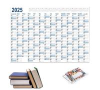 Calendrier mural 2025 - 74 cm x 53 cm, planificateur annuel mural de janvier à décembre, tableau de travail de planification de l'année complète, affiche annuelle, calendrier 365 jours, affiche 2025