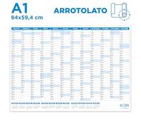 Calendrier mural 2025 84 x 59 cm Planner | Expédition roulée sans plis | Format mural Grand A1 | "Positif"