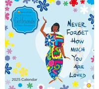 Calendrier mural 2025 afro-américain, nuances de couleur : amies, sentiments d'une sœur, mettant en valeur la culture noire avec un bel art, 30,5 x 30,5 cm