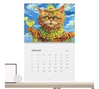 Calendrier mural 2025 avec chat - Calendrier mensuel 2025 - 21,6 x 27,9 cm - Calendrier pour collègues - Vacances
