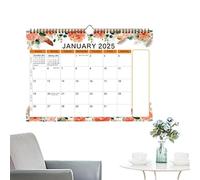 Calendrier mural 2025, calendrier 2025, planificateur annuel avec grands blocs, papier épais pour une écriture facile, comprend des vacances, des listes de choses à faire et des notes, parfait pour