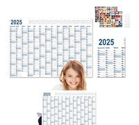 Calendrier mural 2025, calendrier mural annuel compact, 74,2 x 52,5 cm, adorable calendrier mural pour vacances, planificateur quotidien pour la maison et l'école