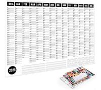 Calendrier mural 2025, calendrier mural annuel compact, 74,2 x 52,5 cm, adorable calendrier mural pour vacances, planificateur quotidien pour la maison et l'école