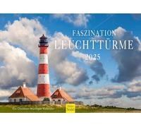 Calendrier Mural 2025 De Qualité Supérieure - Motif Phare - Format Din A3 - Allemagne - Danemark - France - Angleterre - Écosse - Nouvelle-Zélande - Italie - Mer - Côte Chrétienne