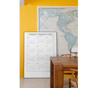 Calendrier Mural 2025 Design Minimaliste 1 Feuille, Toute L'année En Un Coup D'?il Grand Format A0