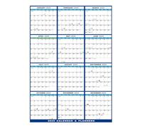 Calendrier mural 2025 effaçable à sec, mensuel annuel, planificateur mural annuel sur 12 mois, 61 x 94 cm, calendrier plié pour la maison, le travail, la salle de classe