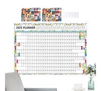 Calendrier mural 2025 grand, agenda annuel 2025 - Papier 2025 Calendrier 12 mois Grand calendrier mural, calendrier de travail pliable calendrier mural de 12 mois pour l'institution azie