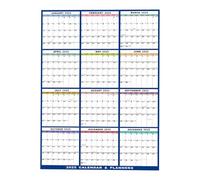 Calendrier mural 2025 - Grand calendrier de 12 mois, effaçable à sec, planificateur annuel coloré, calendrier mural annuel créatif, plan de travail polyvalent 2025, calendrier suspendu
