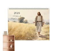 Calendrier mural 2025 Jésus Christ - Planificateur de 12 mois, art mural inspirant | Calendrier sur le thème du père, organisateur d'appels réconfortants et pratiques pour organiser et décorer