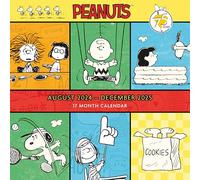 Calendrier mural 2025 Peanuts 17 mois d'août 2024 à décembre 2025 avec affichage mensuel