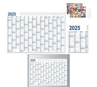 Calendrier mural 2025, planificateur mural annuel 2025, calendrier sur 12 mois avec calendrier de vacances à une page, accessoire de décoration murale pour la maison, l'école, le dortoir