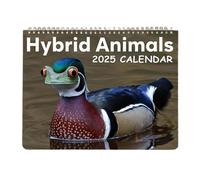 Calendrier mural 2025 pour animaux hybrides - Calendrier mensuel 2025 - Présentant des animaux hybrides - Calendrier mensuel - Planificateur mural - Papier épais pour l'organisation et la