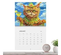 Calendrier mural 2025 pour chats, calendrier mural pour chats drôles