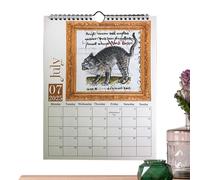 Calendrier mural 2025 pour chats,Calendrier rigolo pour chats 2025 - Calendrier mural mensuel étrange avec des images de chats médiévaux | Décoration murale, calendrier pour animaux de