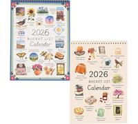 Calendrier mural 2026 - 12 mois avec pages illustrées, design convivial et instructions quotidiennes inspirantes, cadeau motivant pour la maison et le bureau pour les amis (MIX)