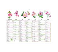 Calendrier Mural 2026 - 13 Mois - 22 x 29.5 cm - Motifs Fleurs