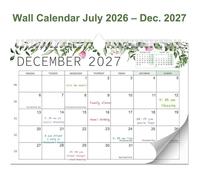 Calendrier Mural 2026/2027 18 Calendrier Mensuel Mural de,de Juillet 2026 à Décembre 2027 Calendrier Familial,2026 21×31cm Fleur