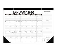 Calendrier mural 2026-2027, calendrier de bureau de 18 mois pour la maison et le bureau, 43 x 30,5 cm, grands blocs lignés, jours fériés américains, liste de choses à faire mensuelle, janvier 2026 à