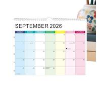 Calendrier mural 2026-2027, calendrier mural de 18 mois hebdomadaires avec vacances | Jan 2026 To June 2027 Calendrier mural de bureau | For Schedule Planning Home Office School Classroom Family