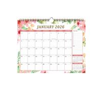 Calendrier mural 2026-2027 sur 18 mois de janvier 2026 à juin 2027 pour l'école à domicile 43 x 30,5 cm