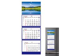 Calendrier mural 2026 - 33,5 x 22 x 2 cm - Affichage vertical sur 3 mois - 449 g - Calendrier d'expédition en trois volets avec indicateur de date rouge - De janvier 2026 à février 2027 - Papier de