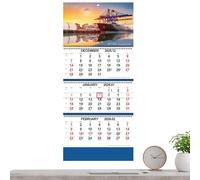 Calendrier mural 2026 à 3 mois - Planificateur mural vertical à trois volets - Calendrier de vacances pour école, lieu de travail, dortoir, appartement, hôtel, gestion du temps