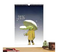 Calendrier Mural 2026 - À Mignon Et Amusant Avec Design Crocodile Pour Décoration Maison,Calendrier Mural Bureau | Pour Santé Mentale Lecture Étude Nettoyage Maison Exercice Vacances Fête