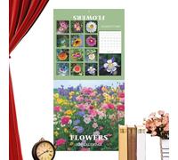 Calendrier mural 2026 à suspendre sur le thème des fleurs - Fournitures de planification 12 mois pour artistes, étudiants, amoureux de la nature, chambre à coucher, salon, bureau, salle de classe