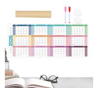 Calendrier mural 2026 - Affichage facile en grand format | Planificateur annuel académique de 12 mois | Taille 100 x 42 cm avec sections mensuelles | Organisateur de matériaux en papier pour