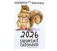 Calendrier Mural - 2026 Agenda Animal Maillot De Bain,Calendrier Annuel Animaux Aquarelle - Pour Emploi Du Temps Quotidien Vacances Dates Anniversaire Poste De Travail Cuisine Salon Dortoir Bureau