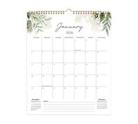 Calendrier mural 2026, agenda mensuel, organisateur en papier épais | bureau à domicile appartement familial localisateur de rendez-vous scolaires à soutenir la planification académique, amélioration