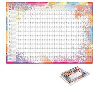Calendrier mural 2026 annuel à suspendre - 74 x 52,5 cm - Pour la maison et le mur/le bureau