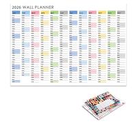 Calendrier mural 2026 annuel complet 2026 - Planificateur familial pour la maison - Pour planification quotidienne - Calendrier annuel en anglais