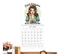 Calendrier mural 2026 au foyer | Thème rétro pin-up Girl avec planificateur à suspendre | Décoration amusante de bureau et d'intérieur pour homme et femme