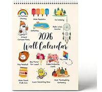 Calendrier mural 2026 avec activités ludiques : finies les journées ennuyeuses, transformez les 365 jours de l'année en petits rituels joyeux, calendrier mural vertical de 12 mois (1pc)