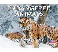 Calendrier mural 2026 avec animaux en voie de disparition