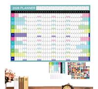 Calendrier mural 2026 avec grille de planification de 12 mois, grand planificateur de décoration pour tableau d'affichage familial, enseignant, bureau, école, atelier, rendez-vous, vacances