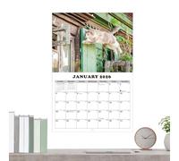 Calendrier mural 2026 avec motif chat - Planification sur 13 mois - Pour étudiants, enseignants, consultants, pigistes, maison, école, chambre à coucher, salle de classe, bureau, atelier, dortoir
