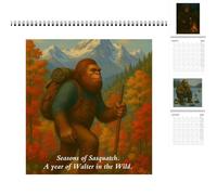 Calendrier mural 2026 Bigfoot Adventures, 12 mois hilarants Bigfoot, chaque mois présente des aventures passionnantes pour la maison et le bureau