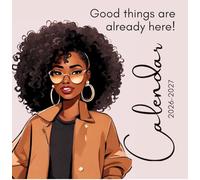 Calendrier mural 2026 Black Girl - Calendriers mensuels avec citations inspirantes - Grand calendrier à suspendre - 16 mois (janvier 2026 à mars 2027)