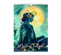 Calendrier mural 2026 | Calendrier annuel pour | Planificateur mensuel avec éléments crépusculaires mystiques décoratifs | Pour bureau, réfrigérateur, maison, école, classe, enseignants