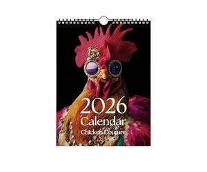 Calendrier Mural 2026 - Calendrier Annuel Sur Le Thème De La Poule De Style Naturel De 12 Mois Avec Illustrations, Planificateur Portable À Suspendre, Affichage Mensuel Facile À Lire