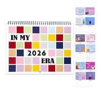 Calendrier mural 2026 - Calendrier de planification - Pop Singer dessiné à la main - Multicolore - Calendrier mensuel 2026 - Planificateur de 12 mois avec emploi du temps pour les fans