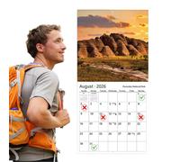 Calendrier mural 2026 - Calendrier des parcs nationaux | Calendriers mensuels 2026 | Planificateur annuel avec blocs lignés, janvier à décembre, décoration d'intérieur en papier épais pour appartement