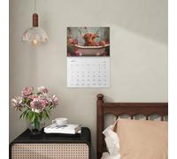 Calendrier Mural 2026 | Calendrier Mensuel 2026 Vaches Highland | Planificateur de Gestion du Temps Personnel pour Planifier Horaires Objectifs Rendez-vous Organisation - Pour Organiser Rendez-Vous Ob