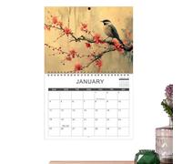 Calendrier Mural 2026, Calendrier Mensuel d'Art Mural avec Illustrations de Scènes, Design Drôle et Mignon sur Papier pour Salle de Classe, Cuisine, Appartement, Dortoir, Famille, Chambre, Collège, Ma