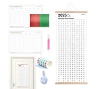 Calendrier mural 2026 - Calendrier mensuel double face avec autocollants - Grand format - Pour planification de rendez-vous, maison, bureau, école, salle de ortoir, appartement et nous