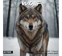 Calendrier mural 2026, calendrier mural mensuel loup 2025-2026, calendrier mural mensuel avec loup, 30,5 x 61 cm, ouvert, calendrier familial avec loup, organiseur pour la maison et le bureau, à