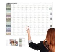 Calendrier Mural 2026 - Calendrier Poster Mural,12 Mois Plié 2026 Affiche Organisateur de Planning pour Famille Amis Étudiants Enseignants Décoration Maison Intérieur École Bureau